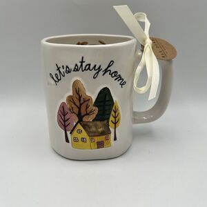New Rae Dunn LET'S STAY HOME Fall Foliage Harvest Mug